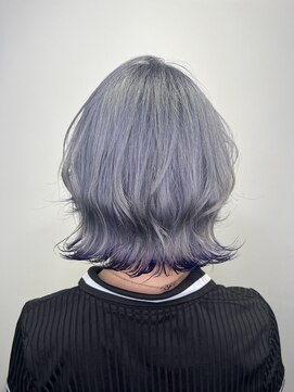 ガルテ(GARTE) ブルーシルバー/裾カラー/ボブ/エンドカラー
