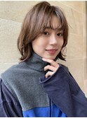 ボブレイヤー・ベージュ・顔周りカット・銀座日比谷20代30代