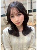 表参道アフロート張替　ミディアムヘア　シースルーバング