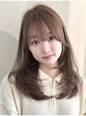 韓国風/レイヤー/小顔/前髪カット/髪質改善/グレージュ/透明感