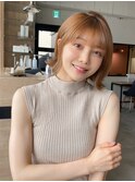 小顔 前髪 レイヤーカット ホワイトグレージュ"
