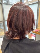 ヘア ルーナ バイ アプリーレ(hair lune by Aprire)&nbsp;透明感カシスブラウン艶カラー小顔レイヤーカットくびれミディ