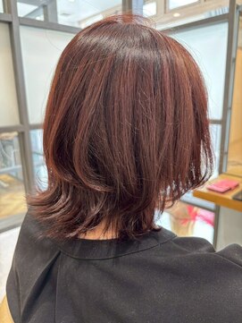 ヘア ルーナ バイ アプリーレ(hair lune by Aprire) 透明感カシスブラウン艶カラー小顔レイヤーカットくびれミディ