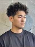 ボックスショートベリーショートメンズスパイキーショートパーマ