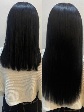 カルフール ロコ 草加西口店(Carrefour LOCO) 黒髪ロング・人毛エクステ・ナチュラル・長さ出し・地毛なじみ