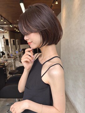 ダム(DaM) ナチュラルボブ前髪ありイメチェン20代30代40代ショートボブ