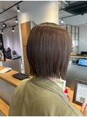 フラットボブ【20代/30代/イルミナカラー/縮毛矯正/髪質改善】