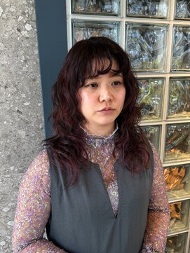 デザインバイオレット×弱酸性パーマ