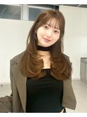 大人可愛いレイヤースタイル明るめブラウン