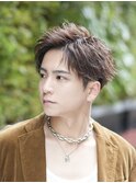 短髪アップバング刈り上げメンズショート