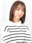 ミストバング透明感カラー切りっぱなしロブg古河20代30代40代