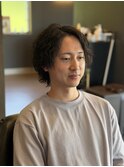 ミディアム　波巻きパーマ