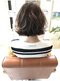 くせ毛カットの外ハネボブ☆グラデーションカラー×ハイライト