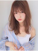 柔らかく見せる☆フォギーベージュ 鎖骨下レイヤー