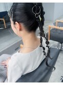【お呼ばれ】リングツインポニー