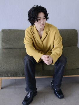 ロアー ヘアー ワメン(RAWR hair WaMen) 【RAWR】メンズパーマ_センターパートウルフ