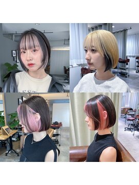 ミント 鳳(Mint.) 20代30代40代大人インナーカラー耳掛け切りっぱなし大人ボブ