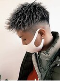 フェードジェットモヒカンパーマ/メンズ/刈り上げ/眉毛/ツイスト