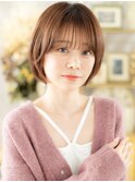 耳かけミルクティーピンク小顔ボブショートa大宮20代30代40代