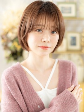 カバーヘア ブリス 大宮西口(COVER HAIR bliss) 耳かけミルクティーピンク小顔ボブショートa大宮20代30代40代