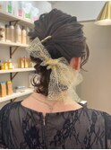 アレンジ　艶髪　髪質改善　ヘアセット　編みおろし　顔まわり