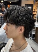 センターパート×波巻きツイスパ