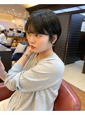 黒髪シースルーマッシュショート