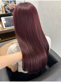 〇チェリーレッド ワインレッド ブリーチなし 艶カラー
