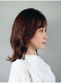 ミディアムレイヤー[溝の口/髪質改善/縮毛矯正/白髪ぼかし]