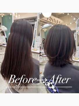 コンティロミー(CONTI ROMMY.) ミディアムレイヤーカット韓国風巻きクラゲヘアー20代~50代