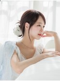 〇おくれ毛 顔まわり 簡単ヘアアレンジ 艶カラー