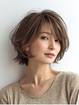 Heart's美人設計と白髪ぼかし専門店 青山表参道店 脱白髪染め/ショートヘア【ハーツ】&nbsp;白髪ぼかし脱白髪染め似合わせショートボブ40代50代60代