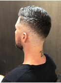 ワイルドアップバングフェードカットサイドパートショート