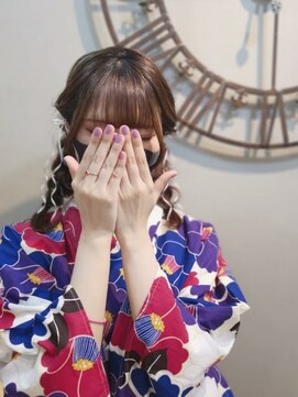 ヘアセットサロン ミント(Hair set salon MINT) リボン編みツインテール