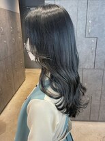 アルバム 銀座(ALBUM GINZA)&nbsp;ブルーブラック_グレージュカラーボブウルフ_ba419631