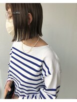 ラヴィズム(LUVISM)&nbsp;大人小顔切りっぱなし外ハネボブ ラベンダーカラー 10代20代