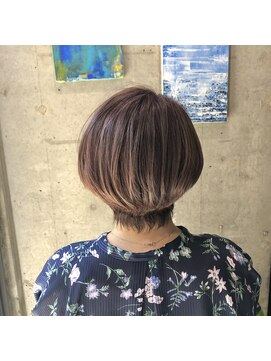 リュネッツ あざみ野店(lunettes) 【白髪ぼかし】柔らかピンクラベンダー×メリハリショート