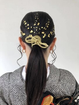 トルネード(TORNADO) 卒業式ヘア金箔アレンジ紐アレンジ袴ヘア振袖ヘア K1007