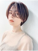 ウェットヘア×前髪縮毛矯正ショートボブ×横浜