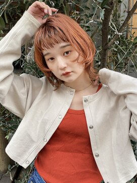 ラミエバイメルト 下北沢(lamie by melt) 花田/ボブ/デザインカラー/レイヤーカット/オレンジカラー