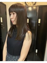 ローレン(LOREN) デザインカラー レイヤーカット ウェットヘア オリーブベージュ 