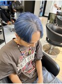 ルーツカラー　デザインカラー ブリーチカラー センターパート