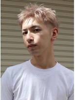ヘアカロン 熊本本店(Hair CALON)&nbsp;スパイキーショートホワイトブロンドショートブリーチベリショ