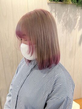 フリーラ 表参道(freera) ミルクティーカラーミルクティーベージュ裾カラーピンクカラー