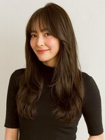 ミロア 薬院(miroa)&nbsp;オリーブベージュ 顔周りカット ウェーブヘア 前髪カット 艶髪