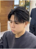 かき上げフェザー/メンズパーマ/刈り上げセンターパート