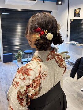 テンダー(Tender) ツインお団子/卒業式セット/卒業式ヘア