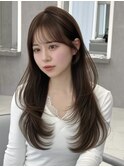 ナチュラルレイヤー　ワンカール　流し前髪　『桔川恒』