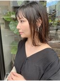 担当西田　切りっぱなしボブ　シースルーバング