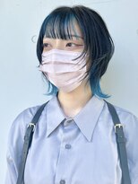 カリーナコークス 原宿 渋谷(Carina COKETH) インナーカラー/水色/ダブルカラー/ウルフカット/オージュア